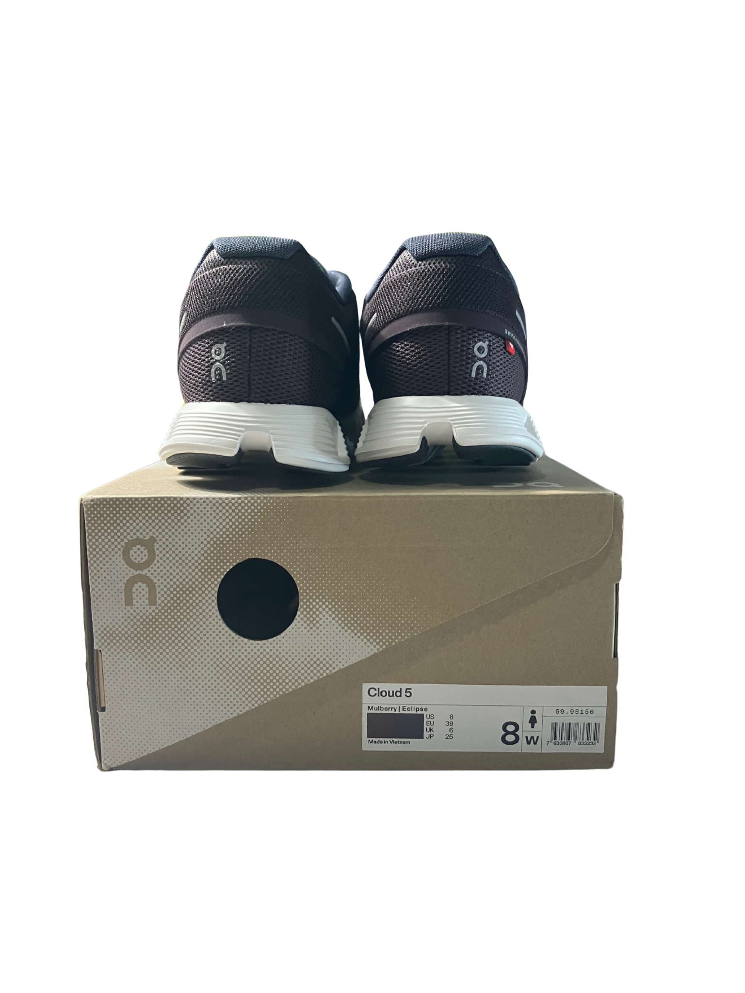 On Running Cloud 5 Women's Sneakers Mulberry Eclipse Size 8 New with Box