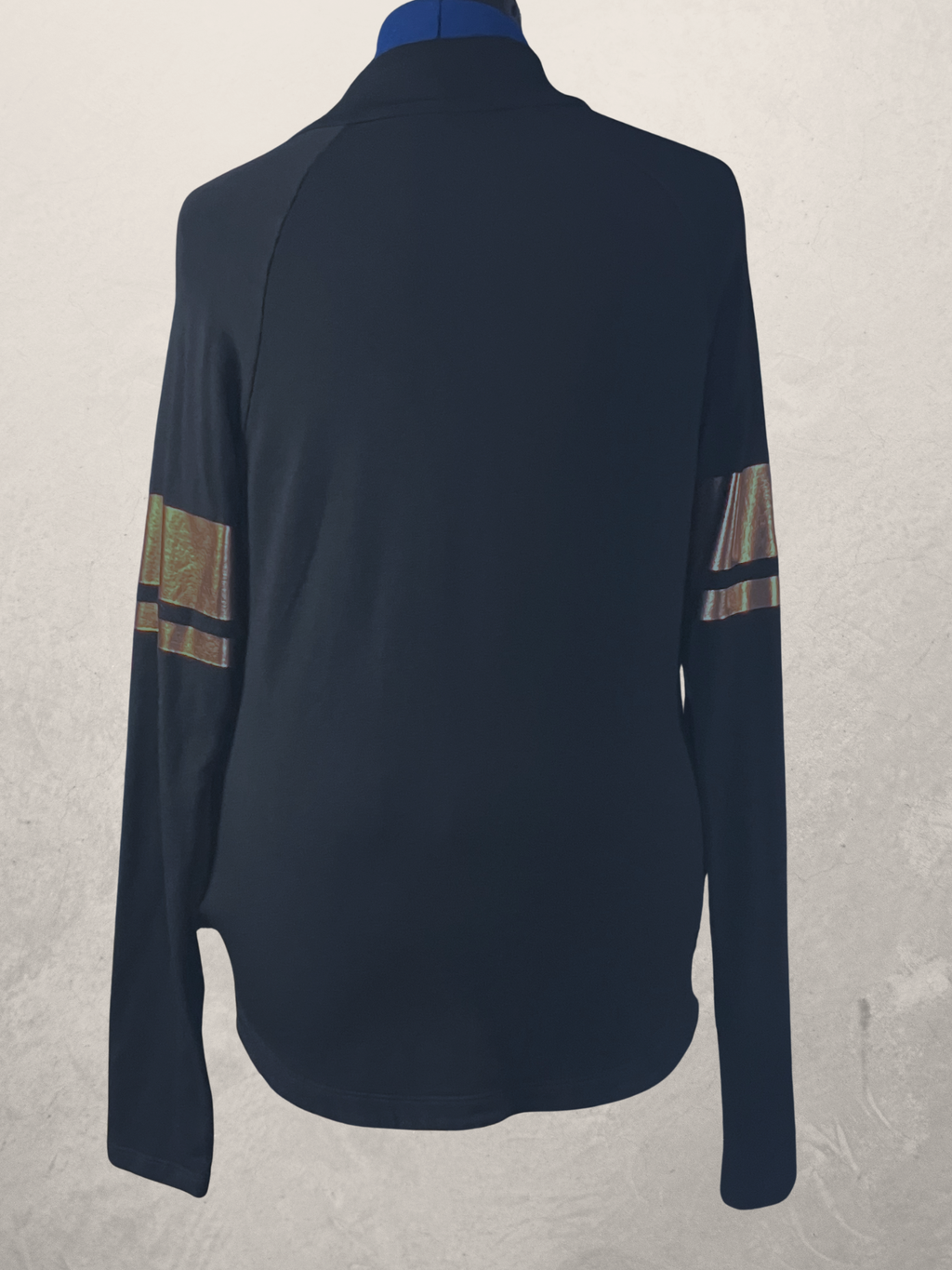Vimmia — Knit Sweater | Black modal with rose gold metallic detail · Sz S