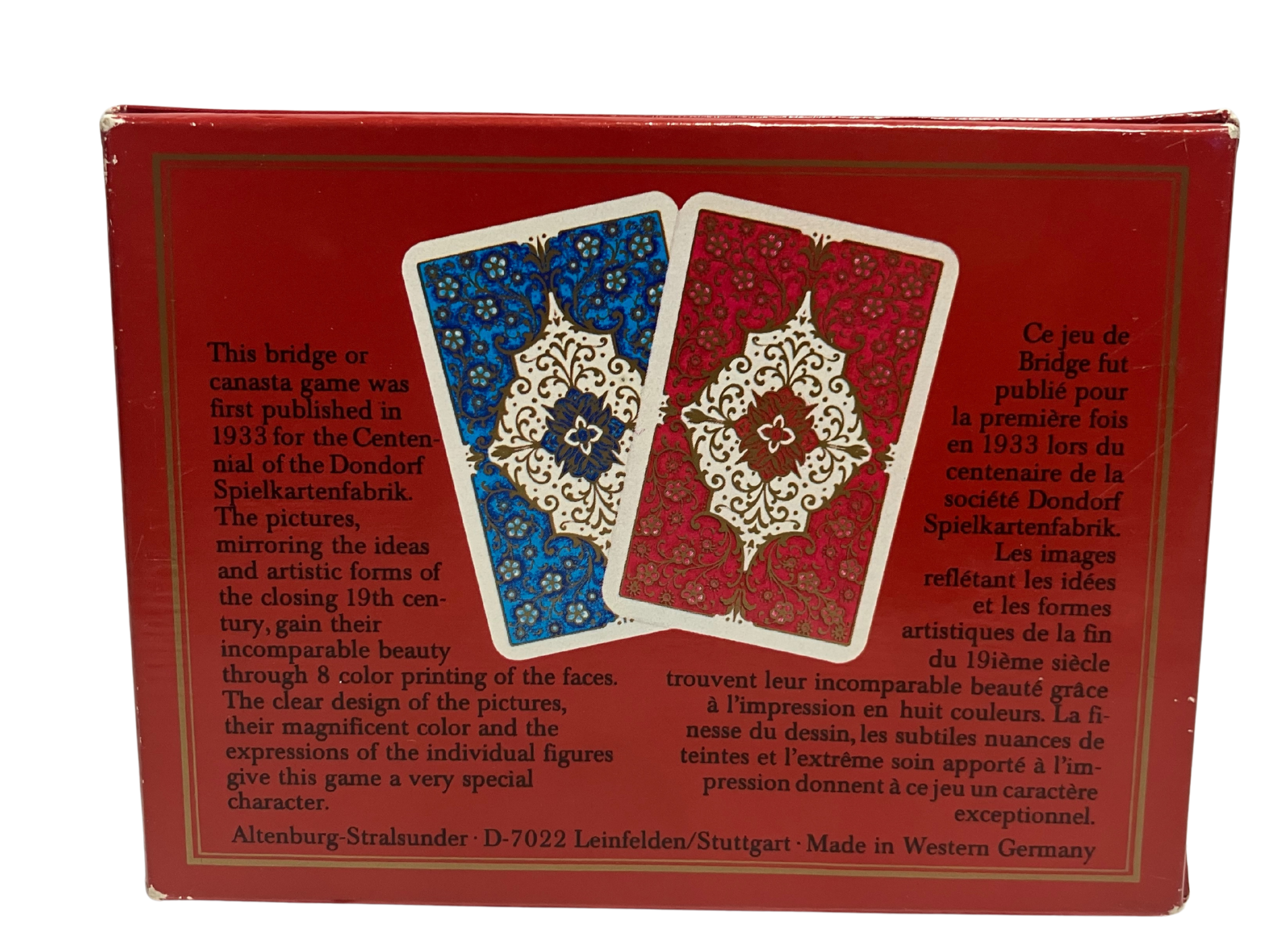 Vintage Dondorf Centennial Bridge Canasta Playing Cards - 1933 Commemorative Edition
