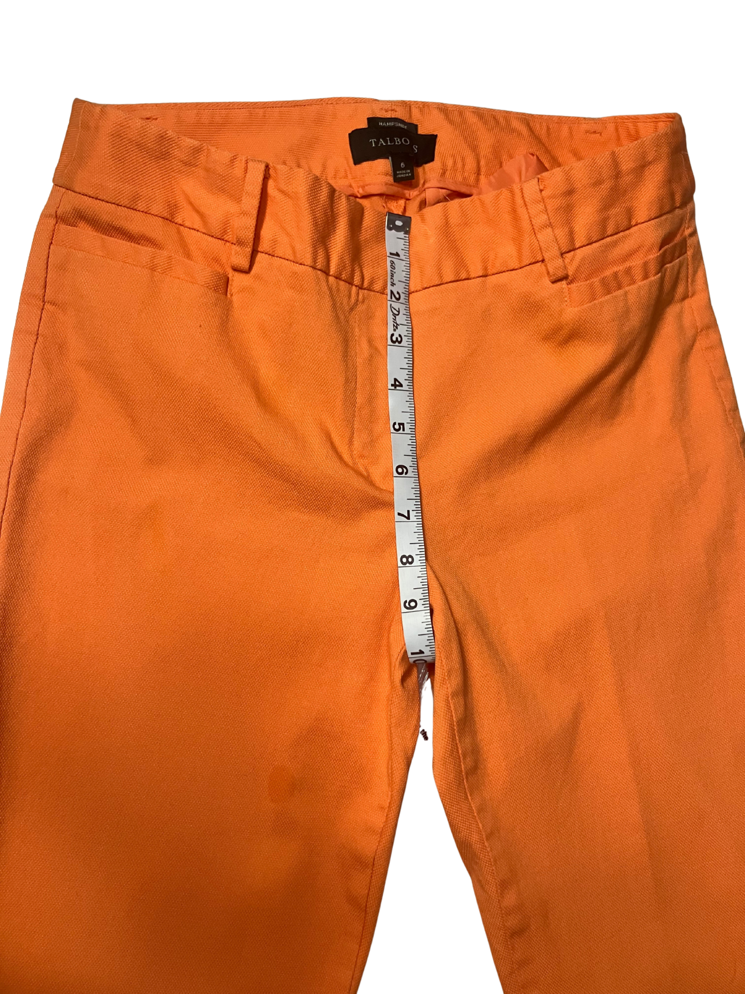 Talbots Hampshire Orange Straight Leg Pants Size 6