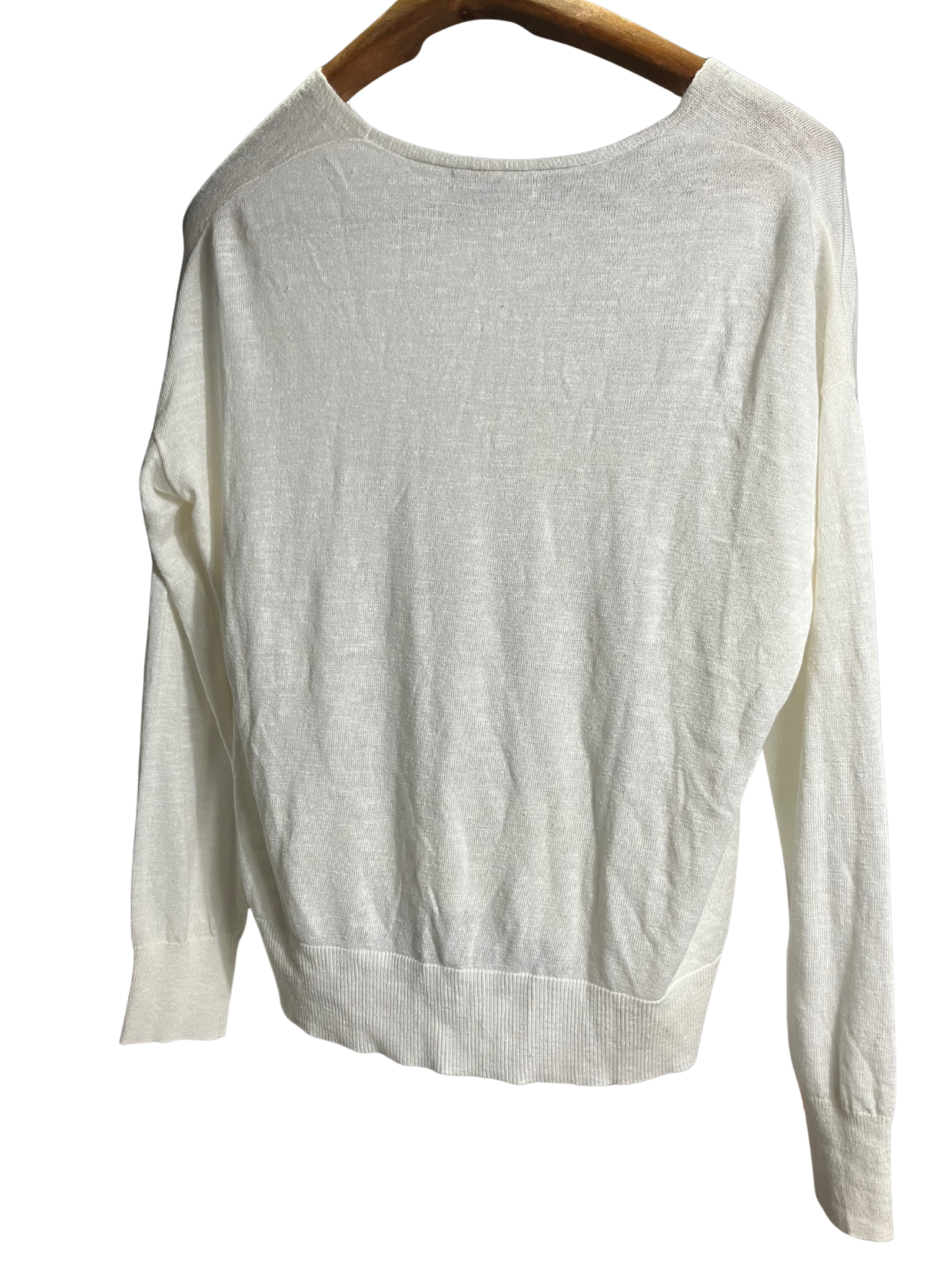 Banana Republic Linen Rayon Blend Lightweight Sweater Ivory Size L