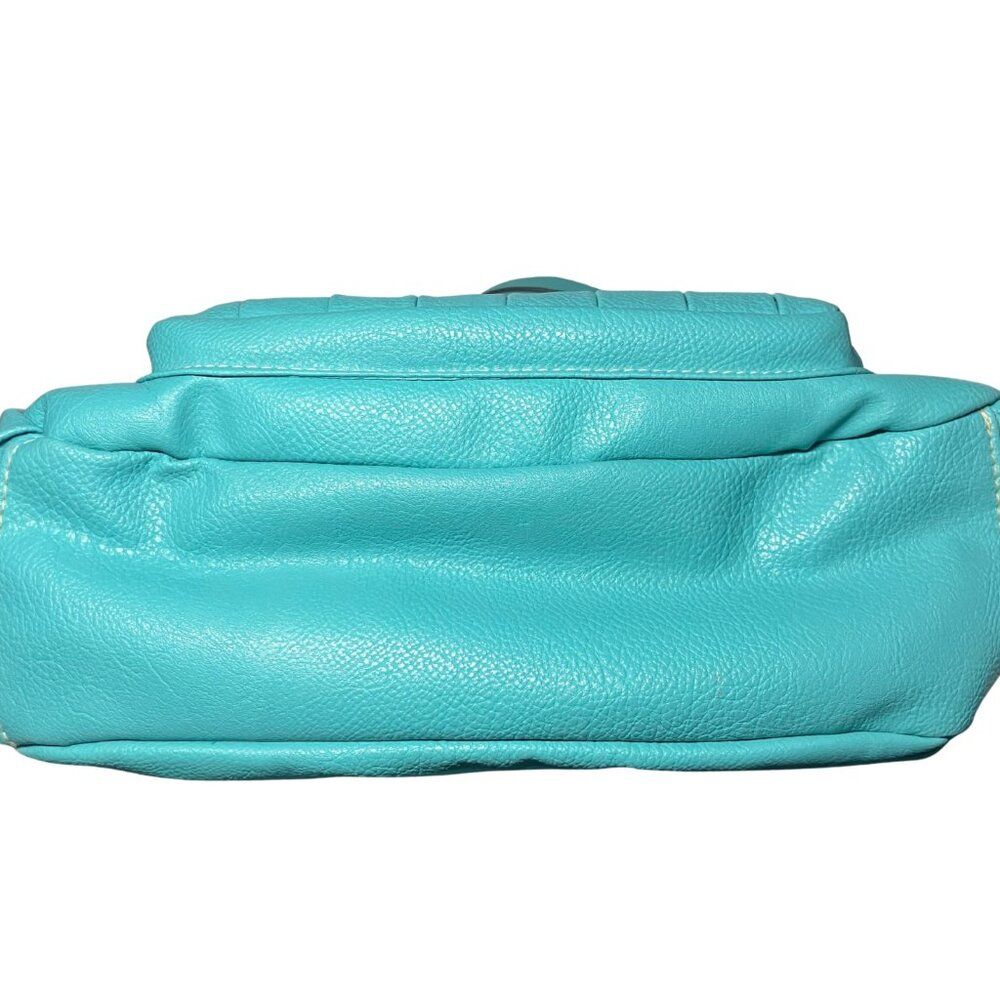 Rosetti Aqua Blue Handbag Purse with Matching Wallet Faux Leather Satchel