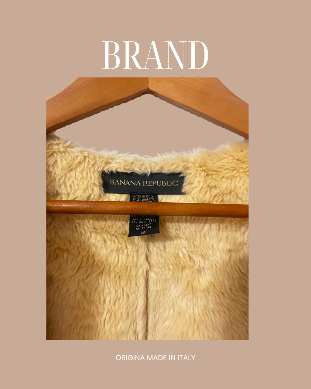 Banana Republic Faux Suede Shearling Coat Made in Italy Women’s XS