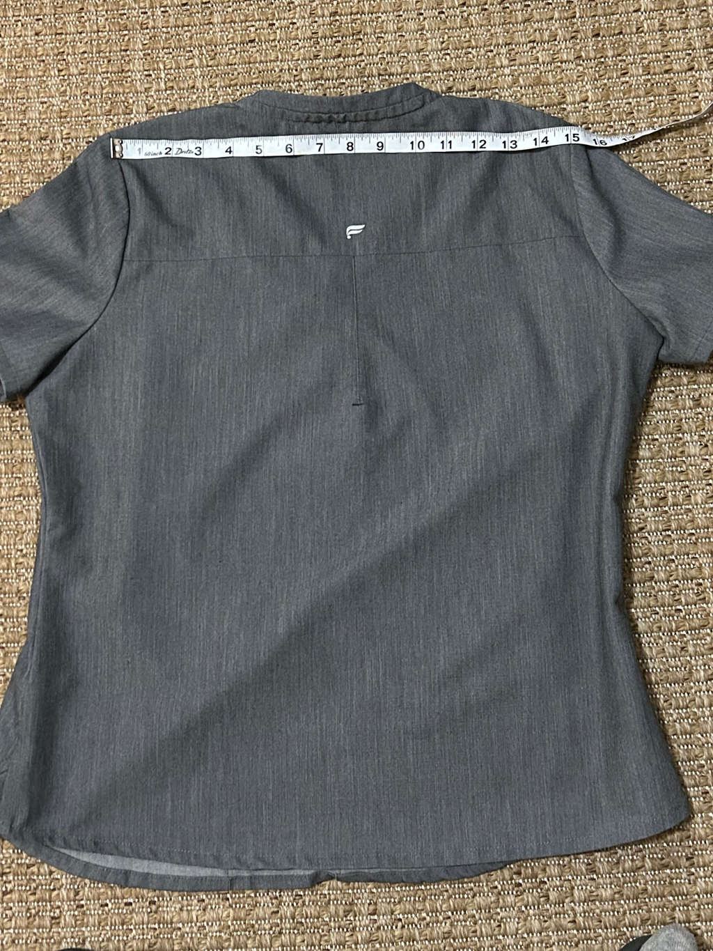 Fabletics — Blouse | Heather gray utility, scrub-style polish · Sz M