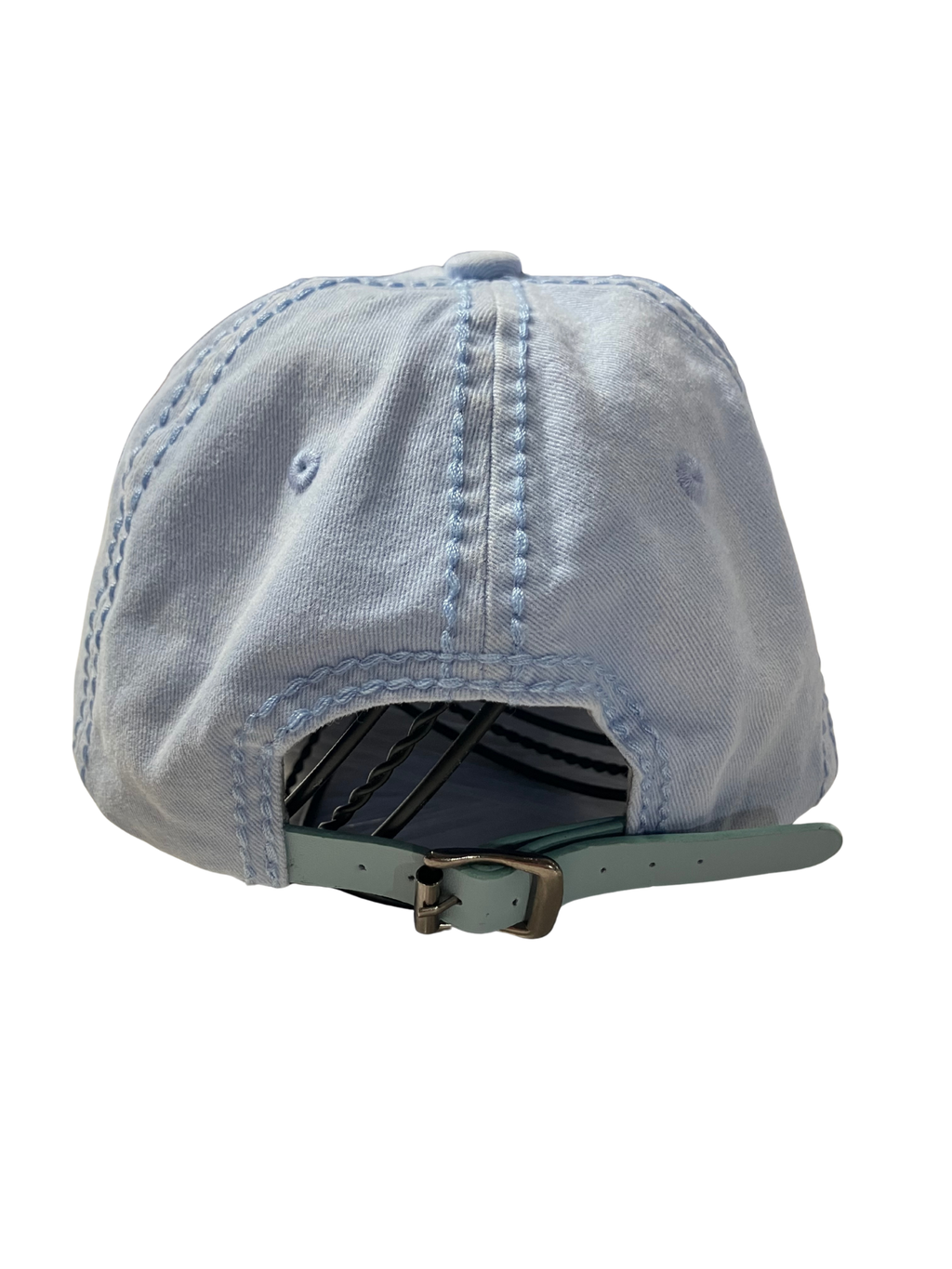 Olive & Pique Light Blue Rhinestone Floral Baseball Cap