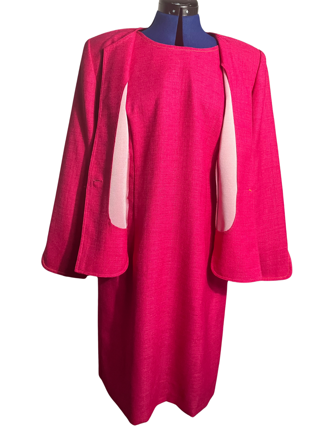 Vintage Leslie Fay Pink Two-Piece Dress Suit - Jacket & Midi Dress Set