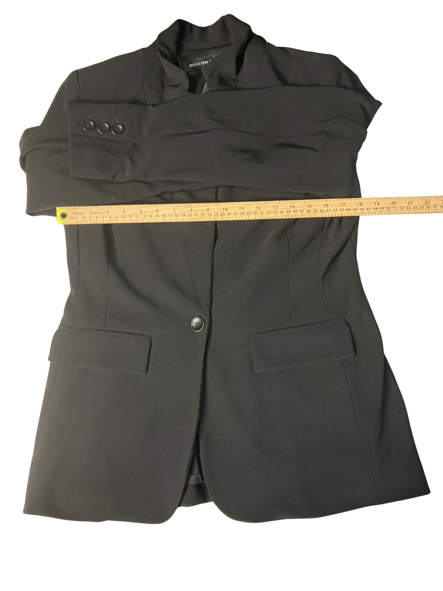 Boston Proper Black Tailored Blazer – Stand Collar – Size 14