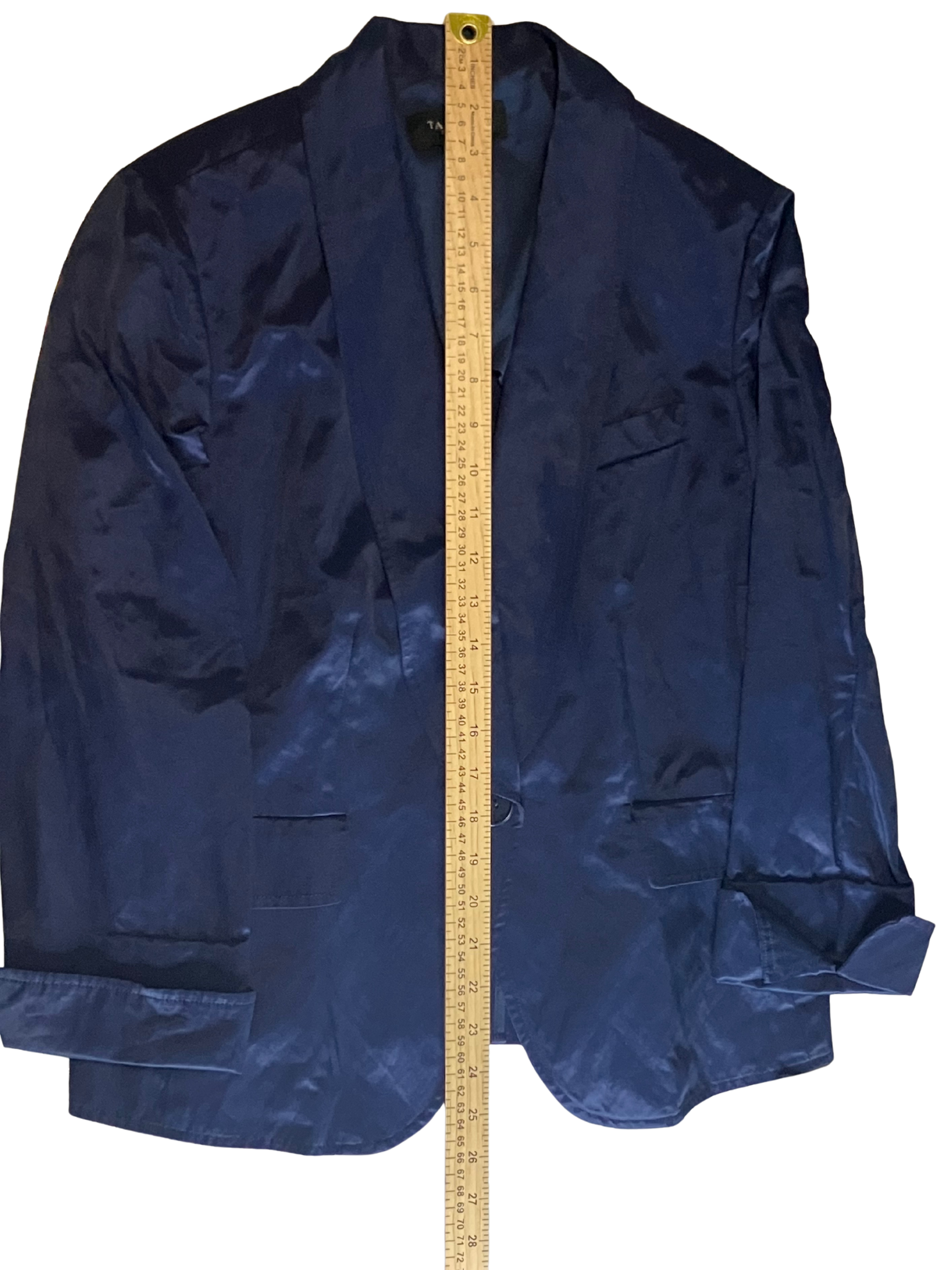 Talbots Navy Blue Blazer Size 10 - Shawl Collar 3/4 Sleeve Single Button