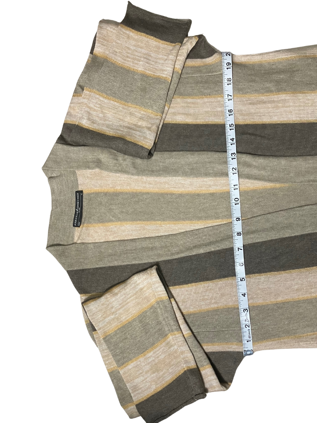 Peruvian Connection Pima Cotton Striped Long Cardigan Duster XL