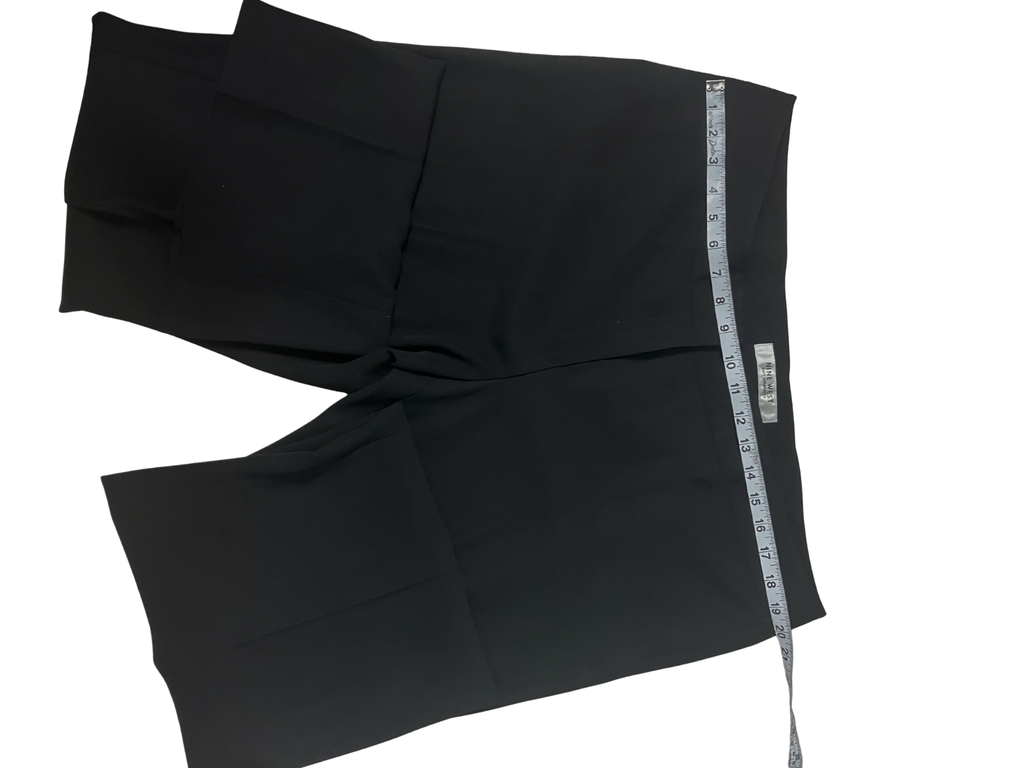 Nine West — Tailored Pants | Wide-leg, deep black, cuffed hem · Sz 16