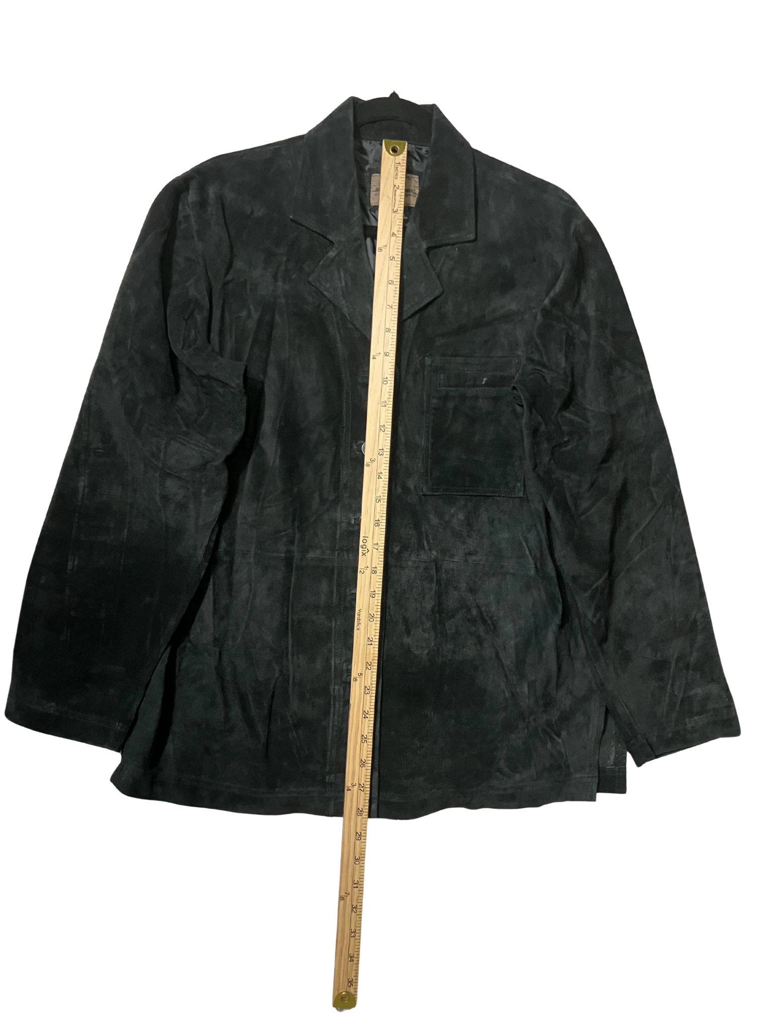 Brandon Thomas Genuine Leather Blazer Black Tailored Fit Size M