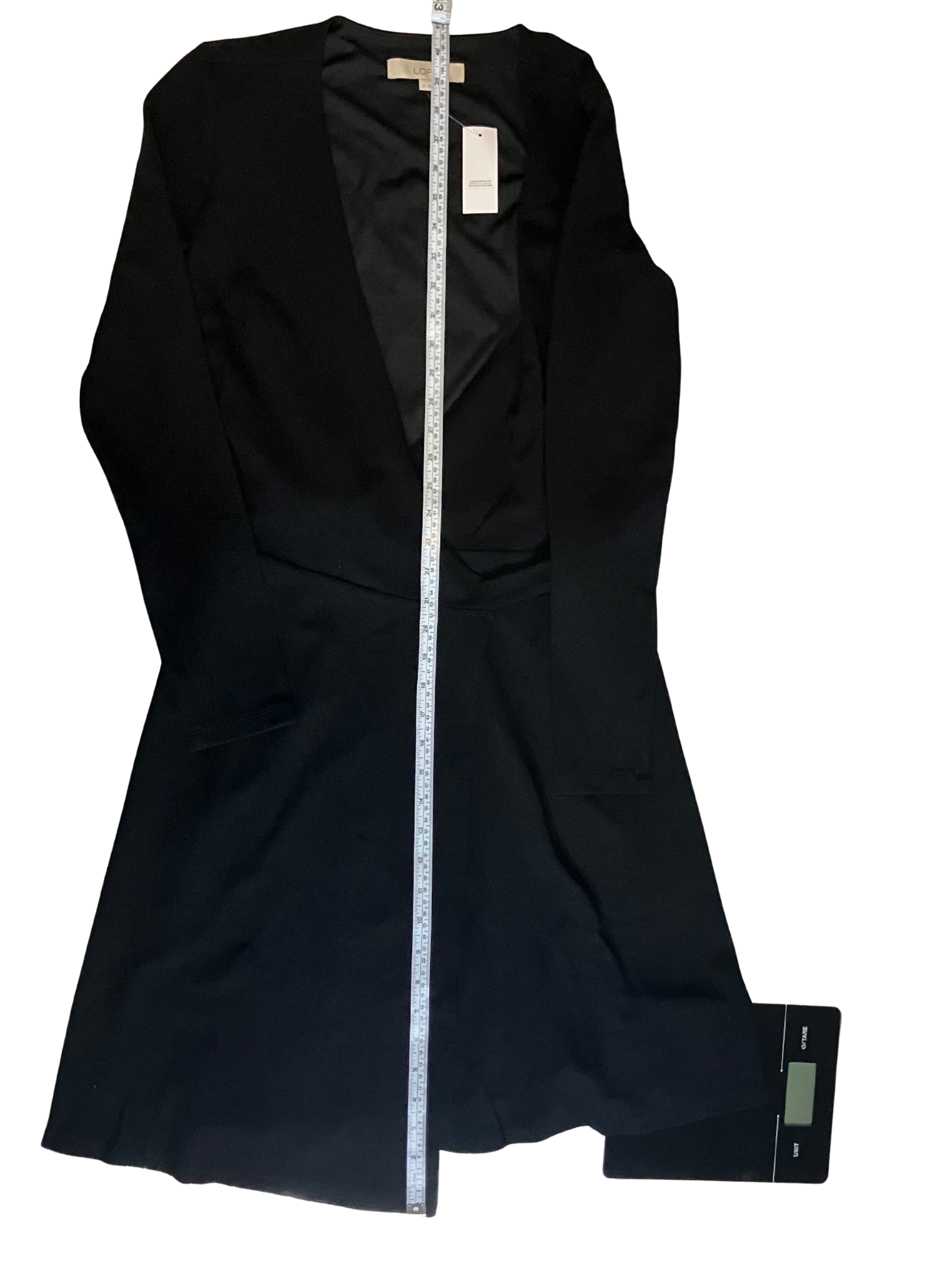 LOFT Black Wrap Dress Long Sleeve V-Neck Size Small Tall NWT