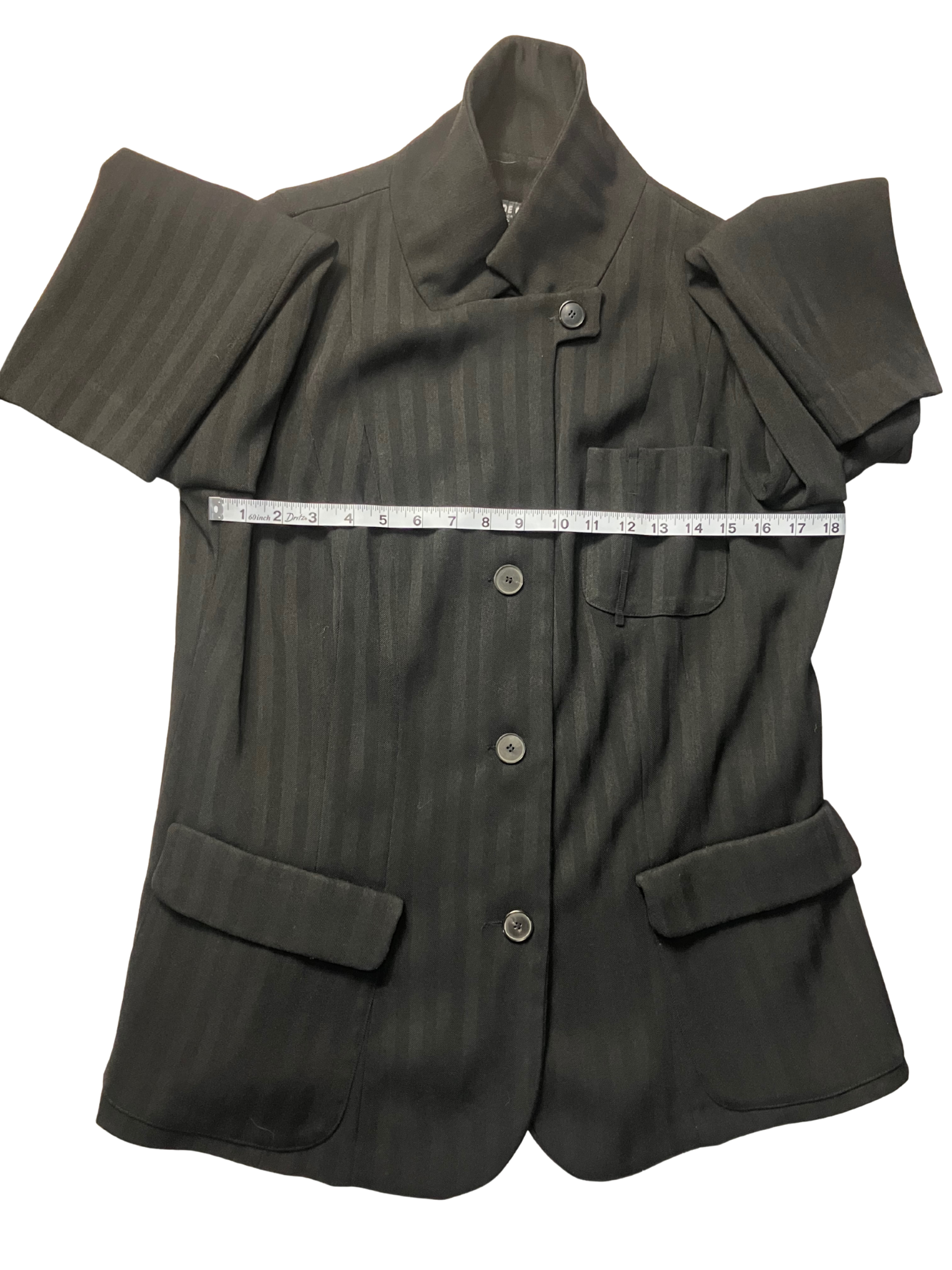 Heide Ost Black Pinstripe Jacket XXL Made in Germany Structured Blazer