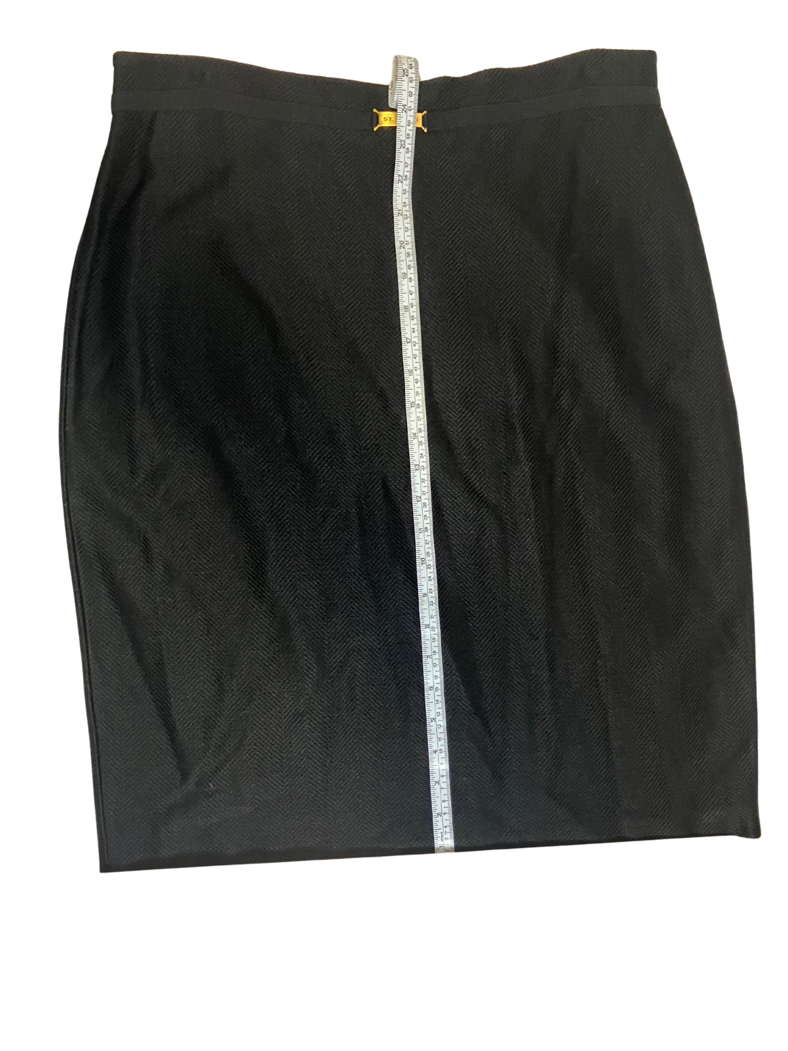 St. John Caviar Black Chevron Knit Skirt Size 14 NWT Made in USA