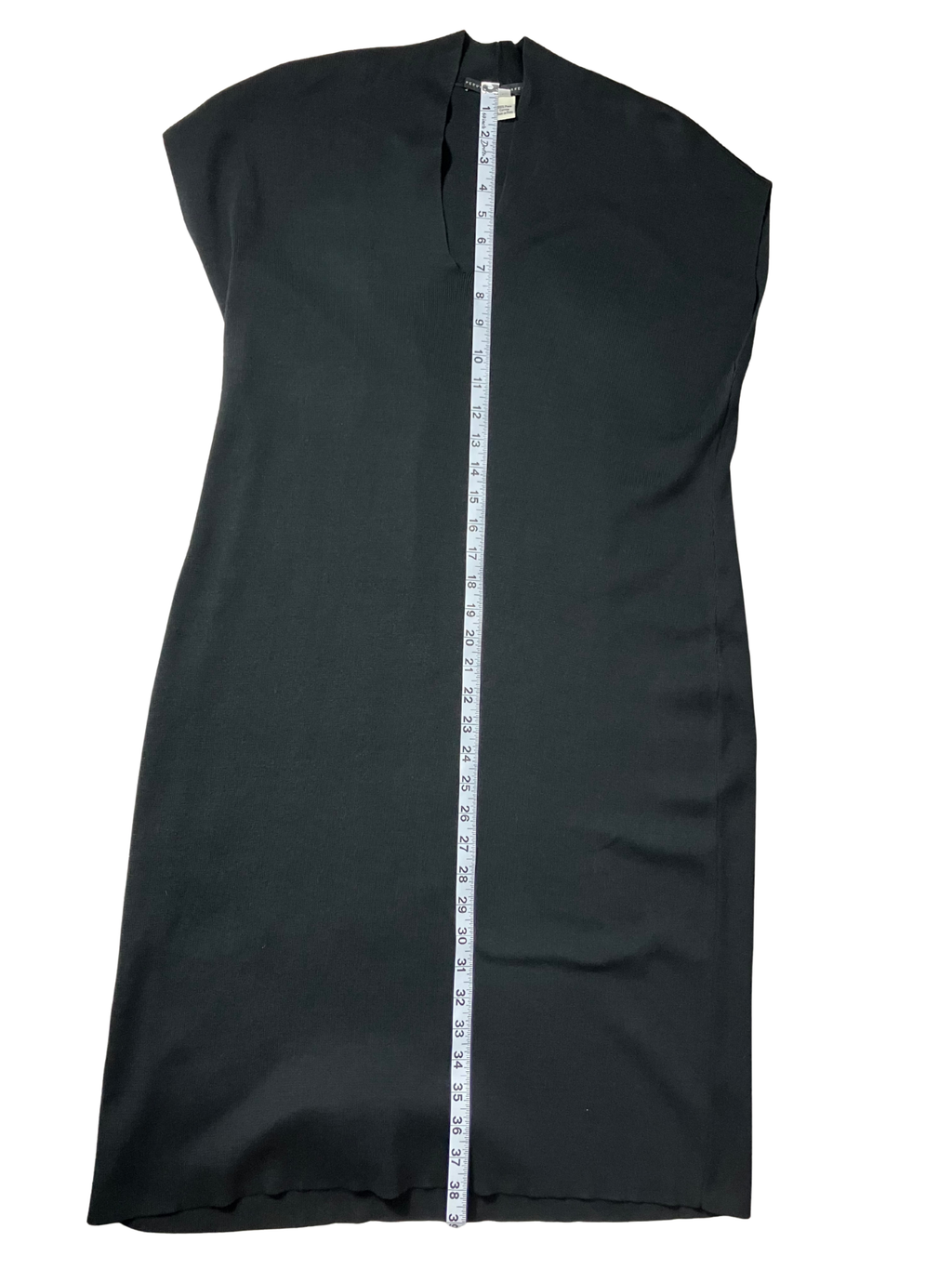Peruvian Connection Black Pima Cotton V-Neck Midi Dress
