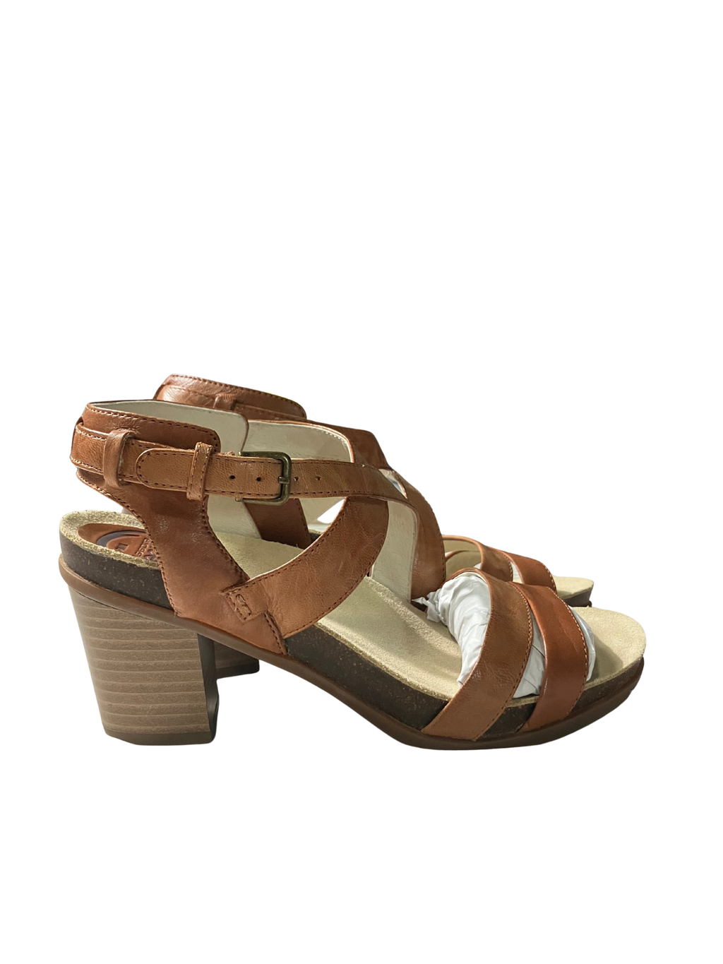 Abeo Biana Brown Leather Heeled Sandals - Size 6 Narrow