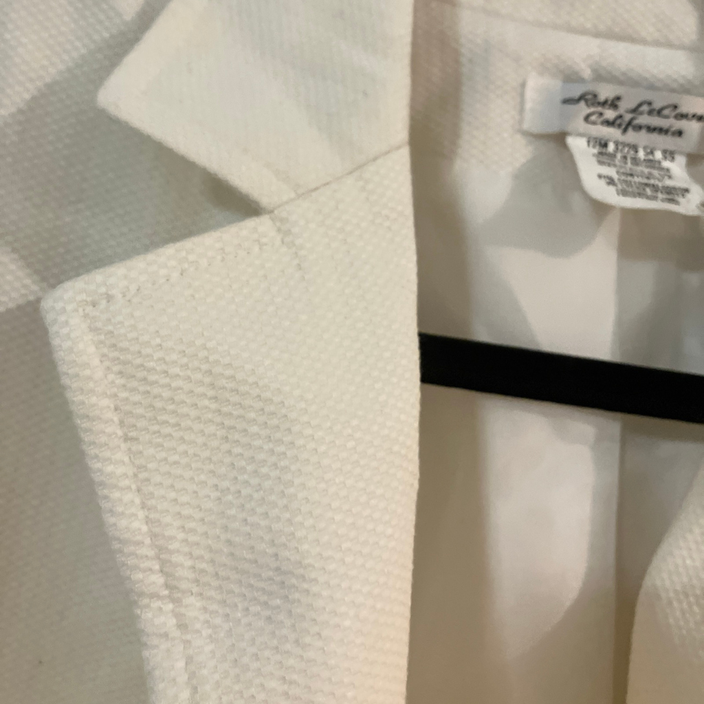 Roth LeCover Cream Blazer Size 12 - Striped Bow Detail California