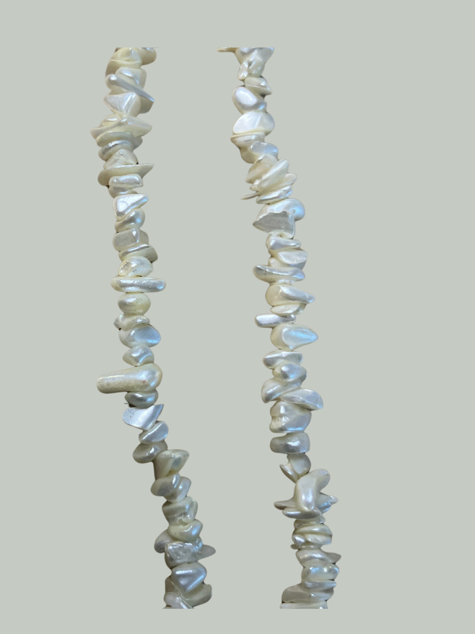 Vintage Mother of Pearl Chip Necklace - Natural Iridescent Shell