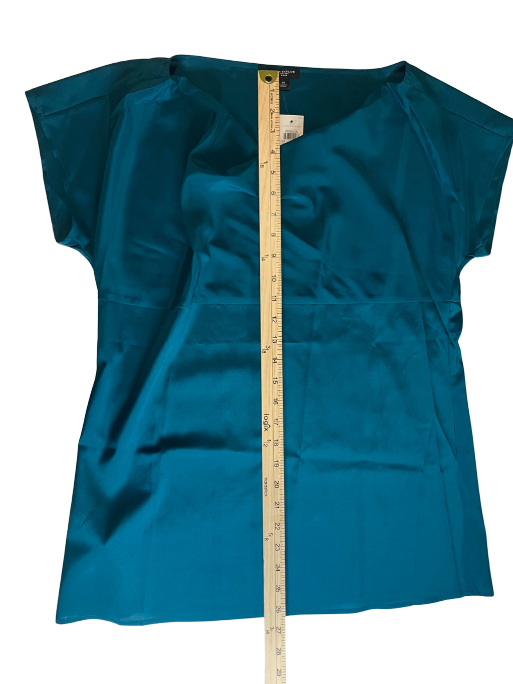 Ann Taylor Silk Blouse Size 10 Teal - NWT Cowl Neck Cap Sleeve