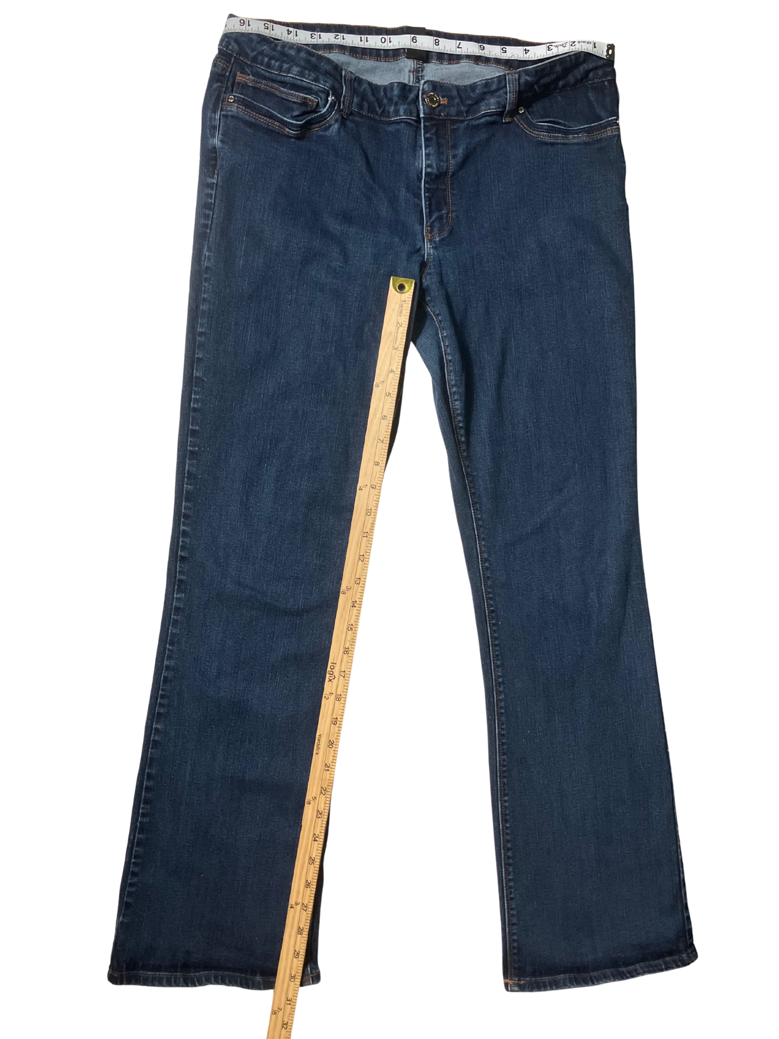 White House Black Market Dark Wash Bootcut Jeans - Mid Rise Stretch