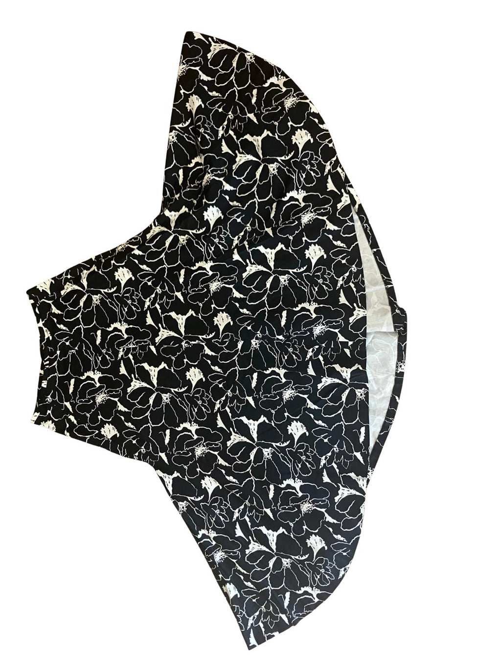 The J. Peterman Company — Skirt | Abstract floral cotton, asymmetric hem · Sz 14