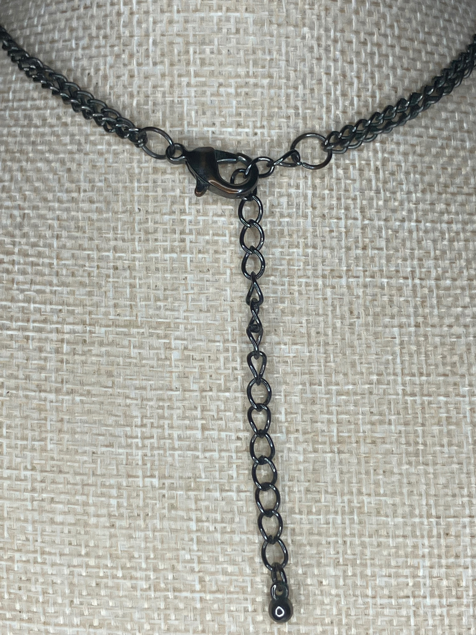 Multi-Layer Tassel Necklace Gunmetal Black Amber Statement Boho Chic