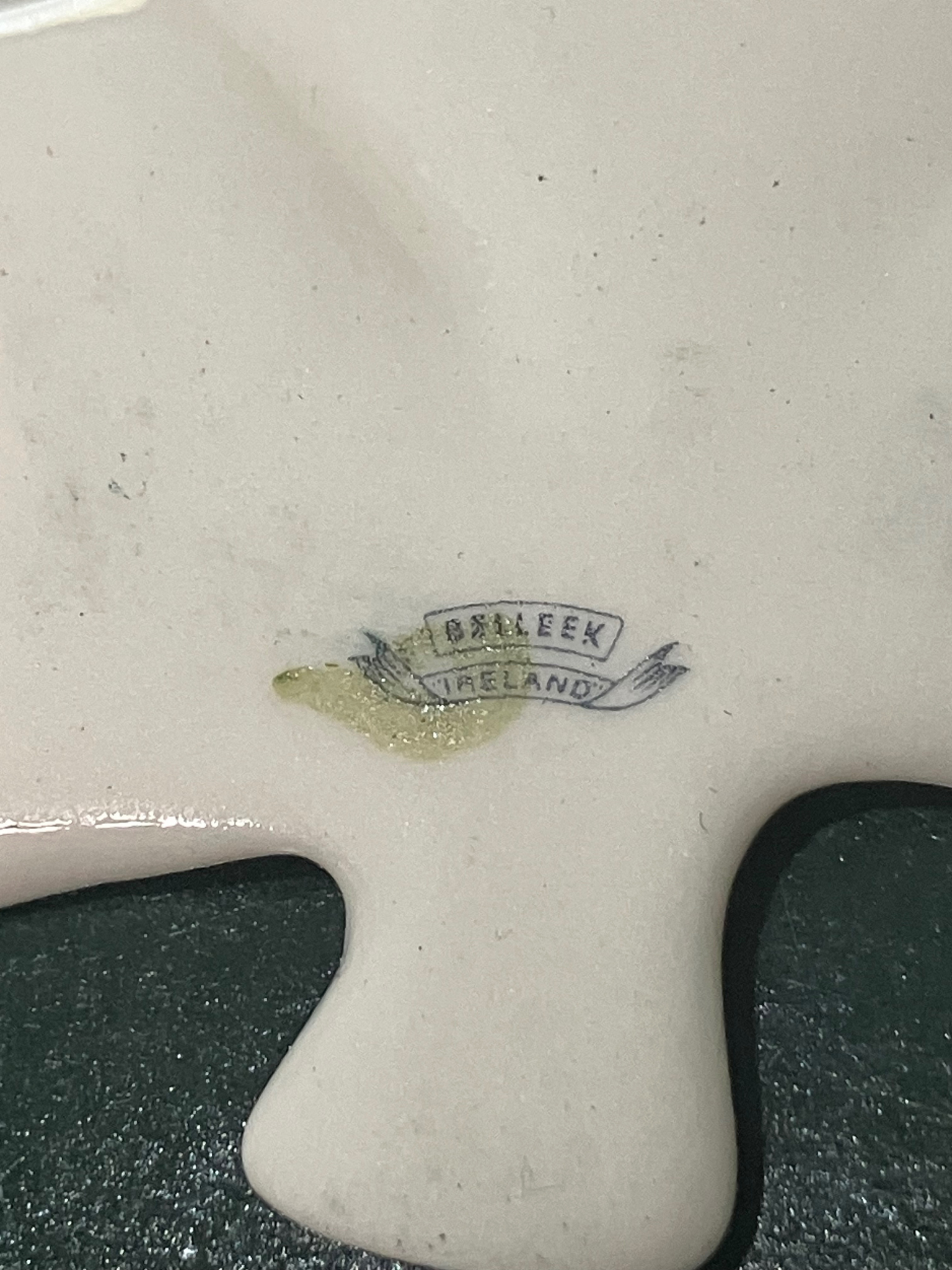 Vintage Belleek Ireland Shamrock Ornament 1965-1980 - Hand Crafted