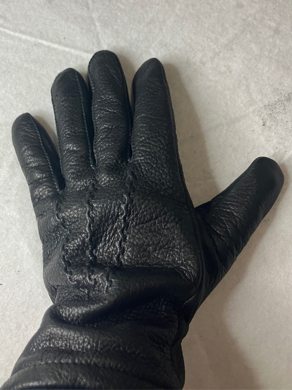 Genuine Leather Gloves 100% Cashmere Lined Black Winter Luxury Size M