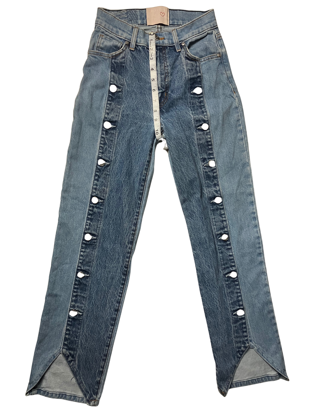 Revice Denim High-Rise Skinny Jeans w/ Button Detail - Made in USA