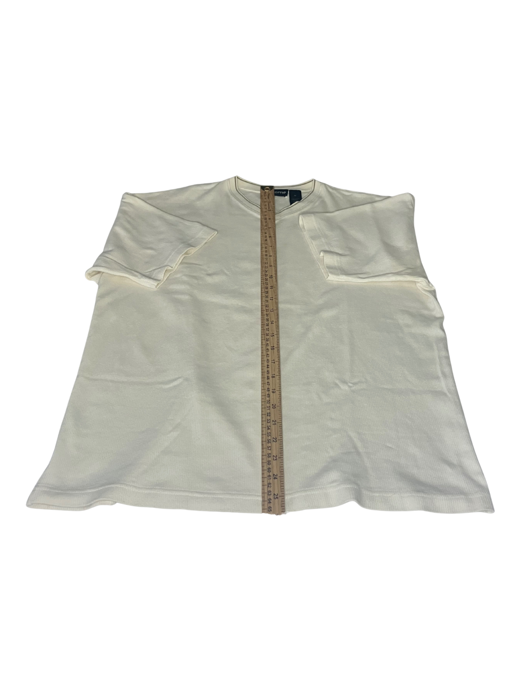 Claiborne Men's V-Neck T-Shirt Size M Cream White Short Sleeve