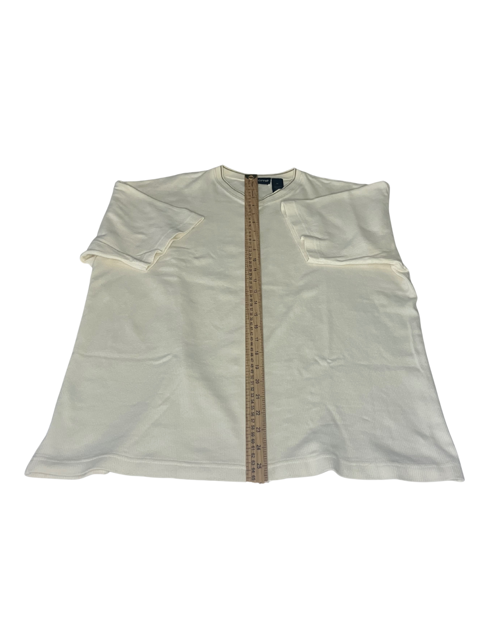 Claiborne Men's V-Neck T-Shirt Size M Cream White Short Sleeve