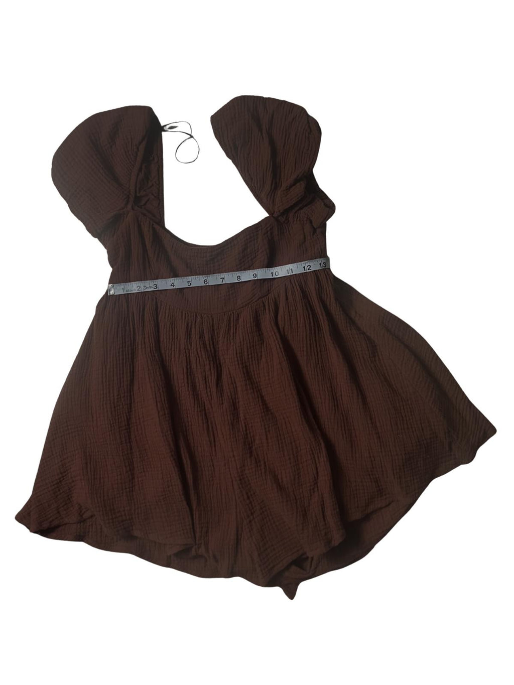 Princess Polly — Dress | Dark chocolate cotton babydoll with built-in shorts · Sz 6