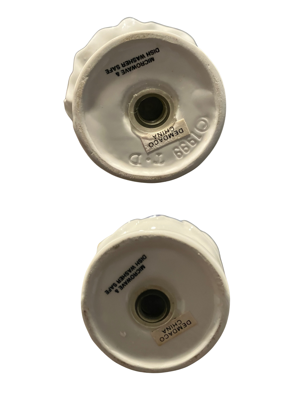 DEMDACO Snowman & Snowwoman Salt Pepper Shaker Set Christmas Holiday 1999