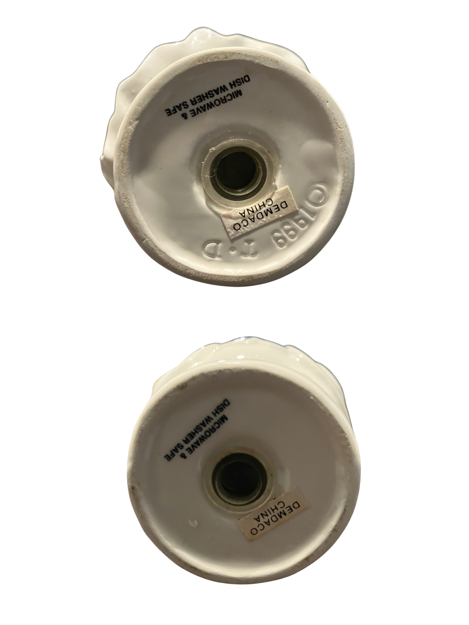 DEMDACO Snowman & Snowwoman Salt Pepper Shaker Set Christmas Holiday 1999