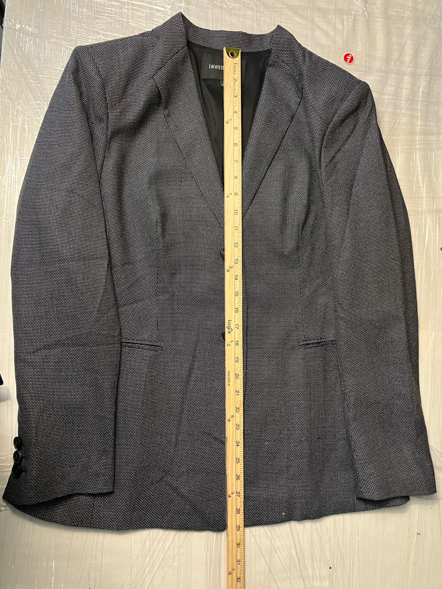 Lafayette 148 New York Blazer Black White Textured Size 16 – Tailored Jacket