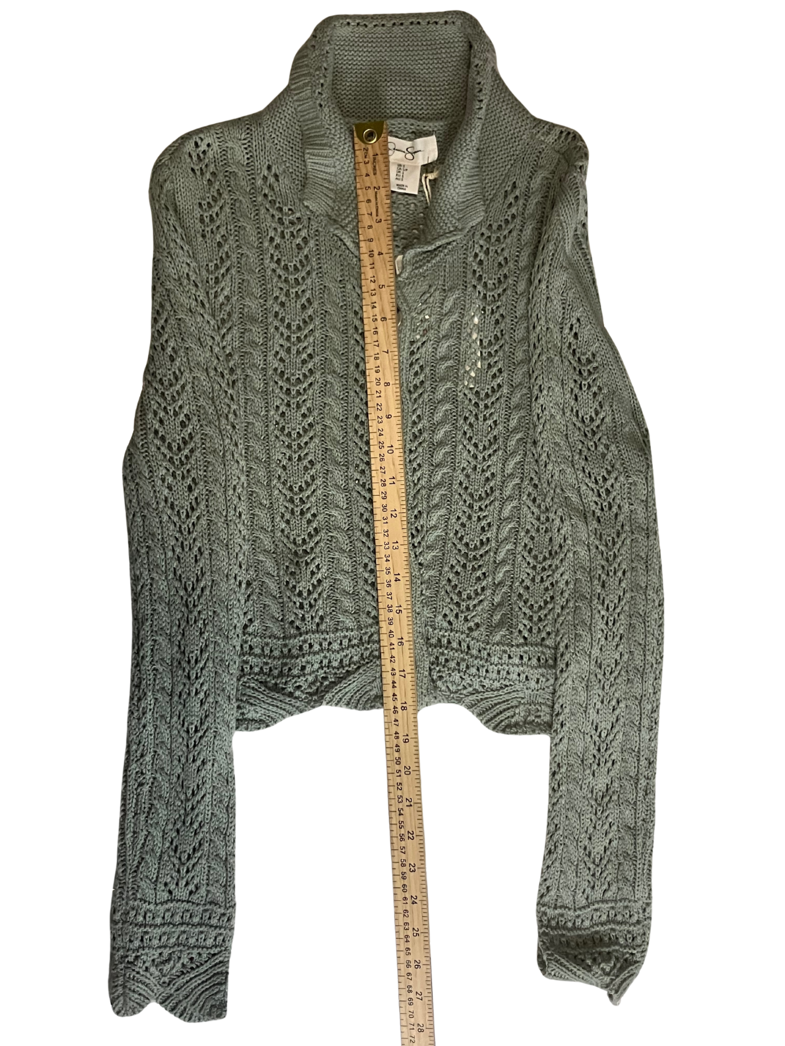 Jessica Simpson Open-Knit Button Front Cardigan–Women’s Size S–Sage Green – NWT