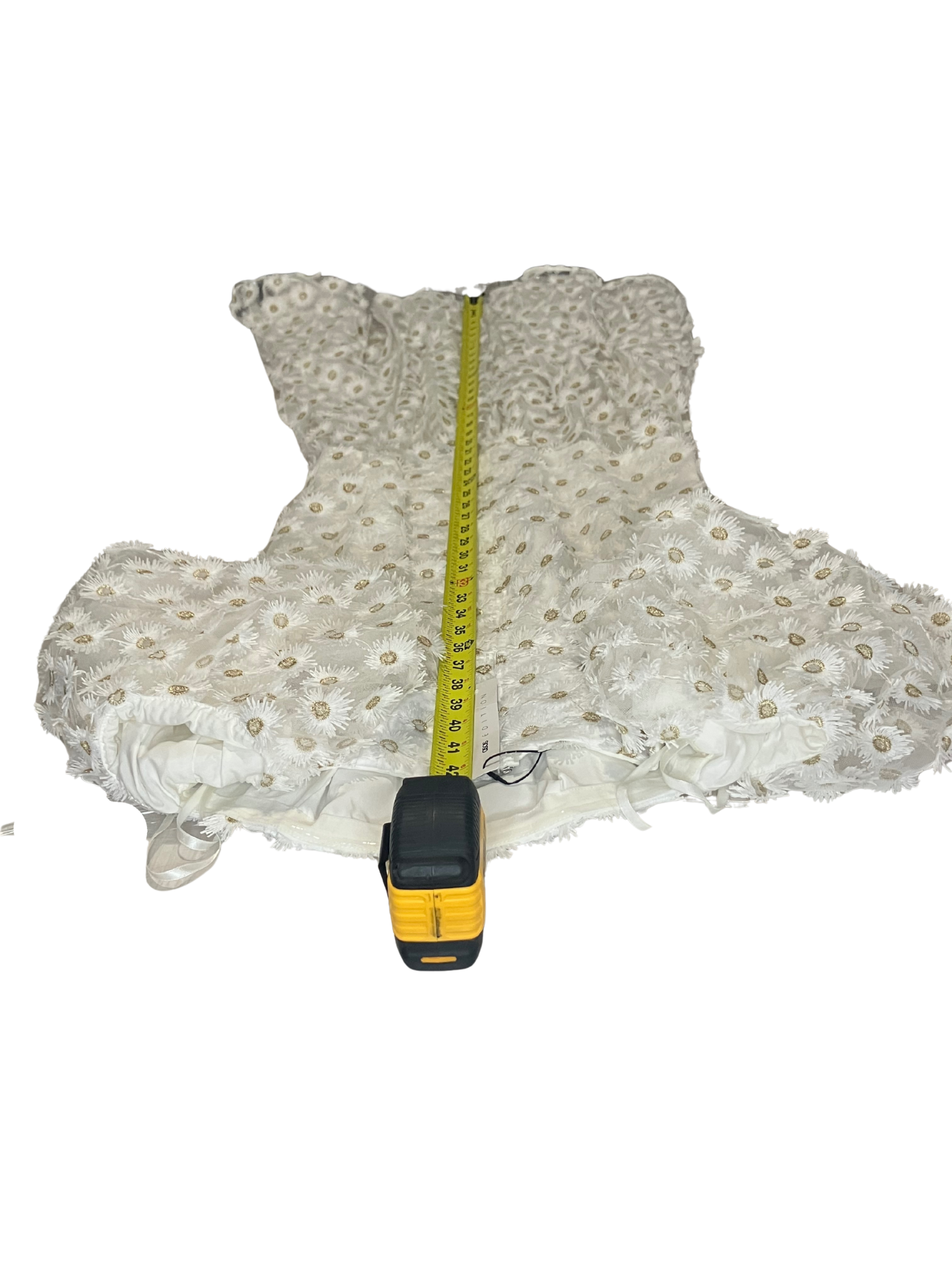 ASOS EDITION Ivory Embroidered Daisy Midi Dress UK 8 / US 4 – NWT Puff Sleeve