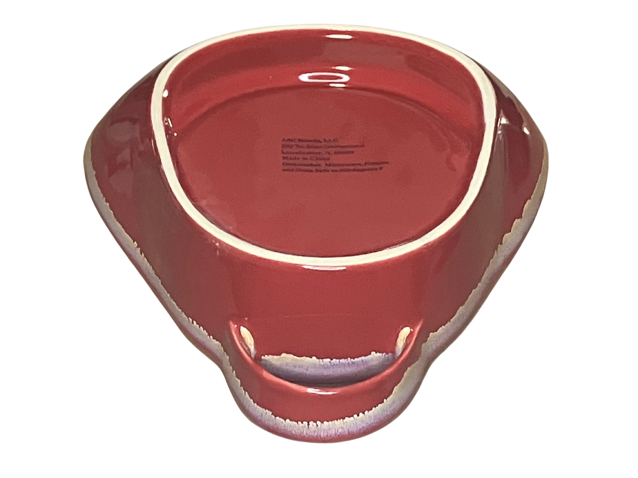 The Lakeside Collection Stoneware Dual Compartment Soup & Side Bowl Set - Red
