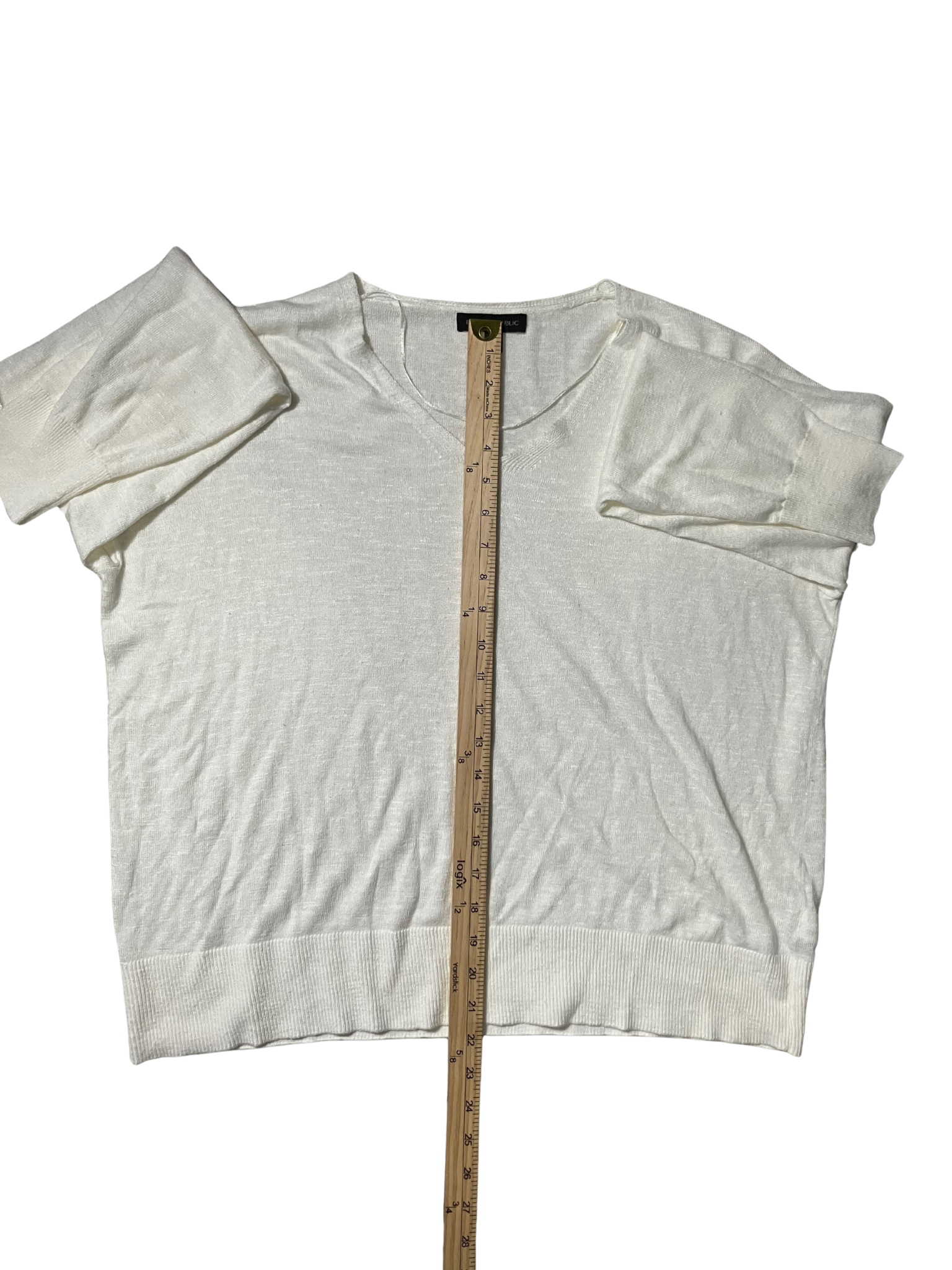 Banana Republic Linen Rayon Blend Lightweight Sweater Ivory Size L