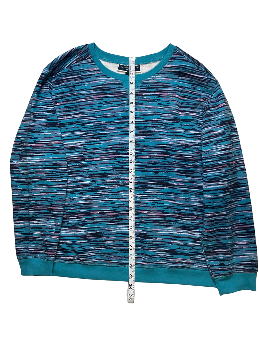 Karen Scott Sport Space Dye Sweatshirt Turquoise Purple Plus XL PXL