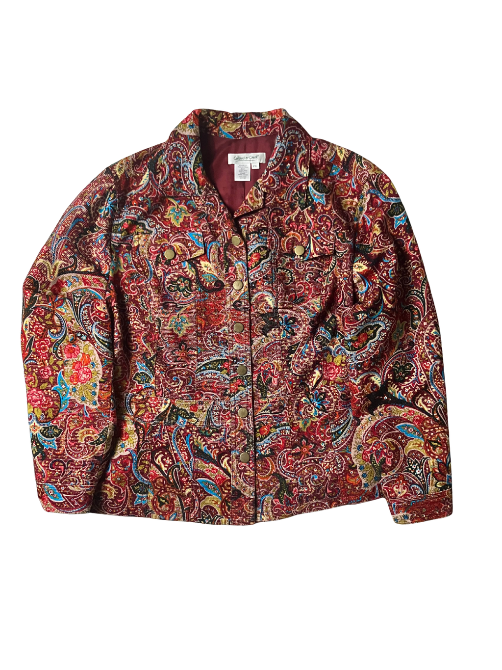 Coldwater Creek — Two-Piece Suit | Tapestry chenille paisley, made in the U.S.A. · Sz XL Petite