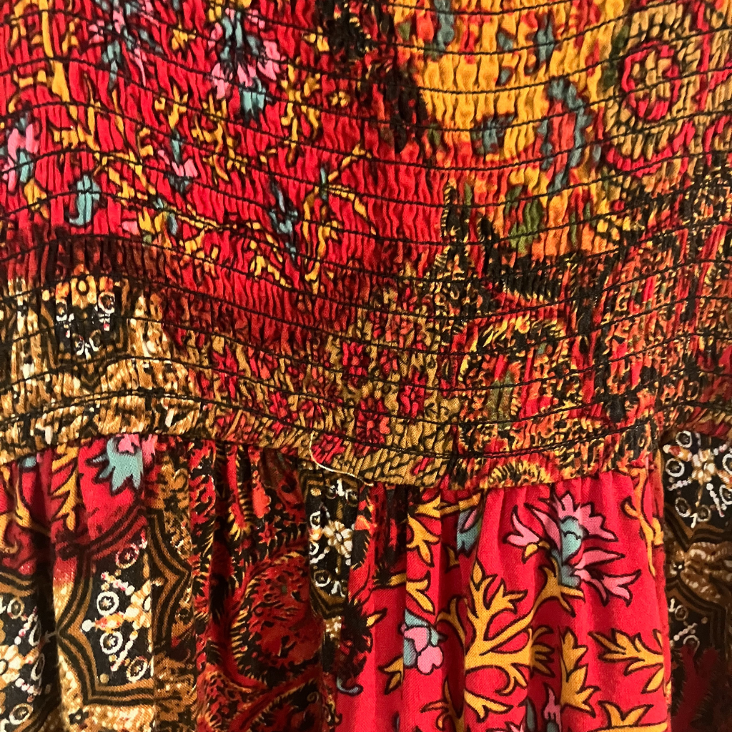 American Rag Cie Boho Maxi Dress Size L – Tandoori Spices Print