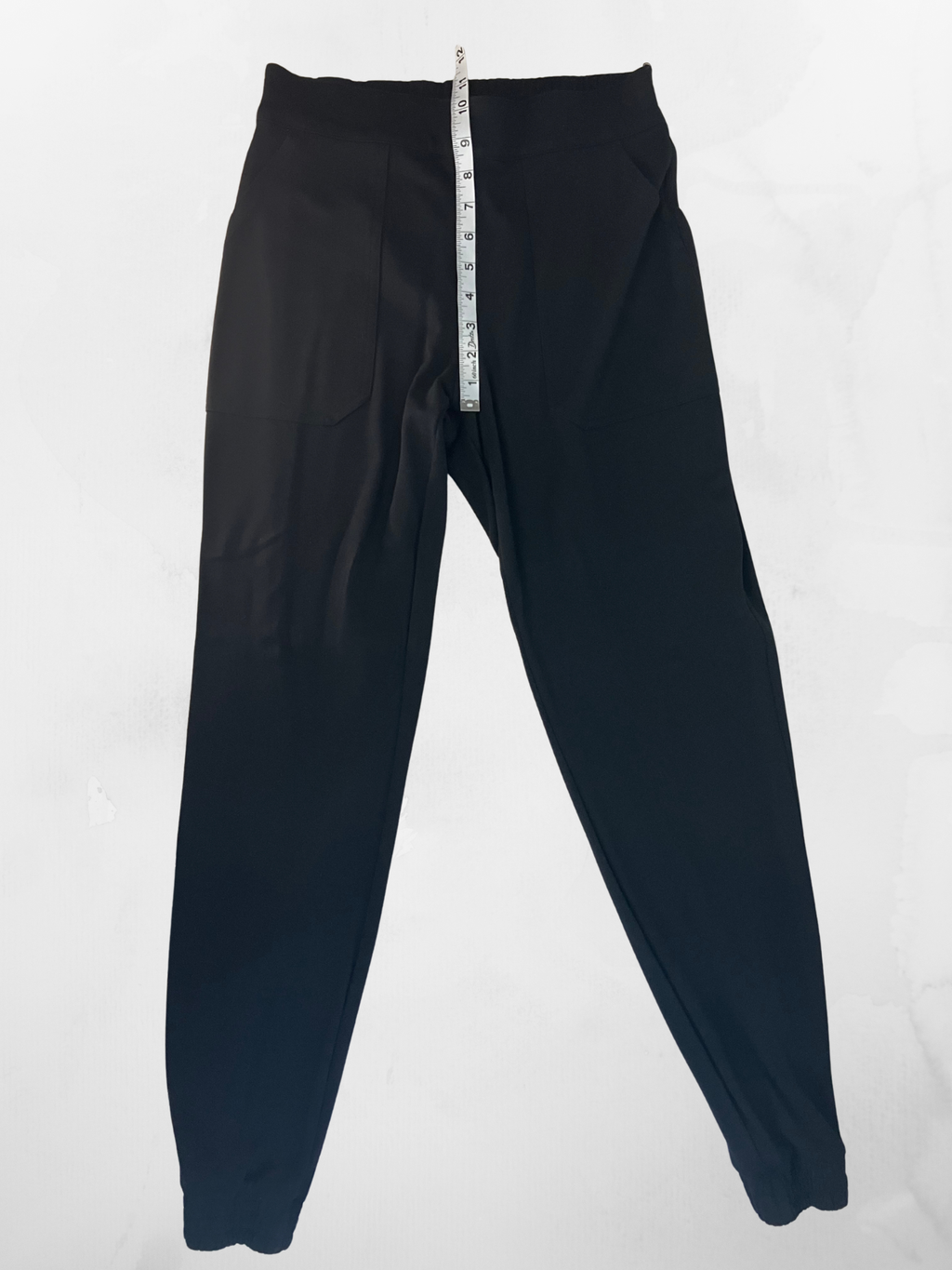 Spanx — Trouser | Deep black, high-rise tapered leg · Sz M