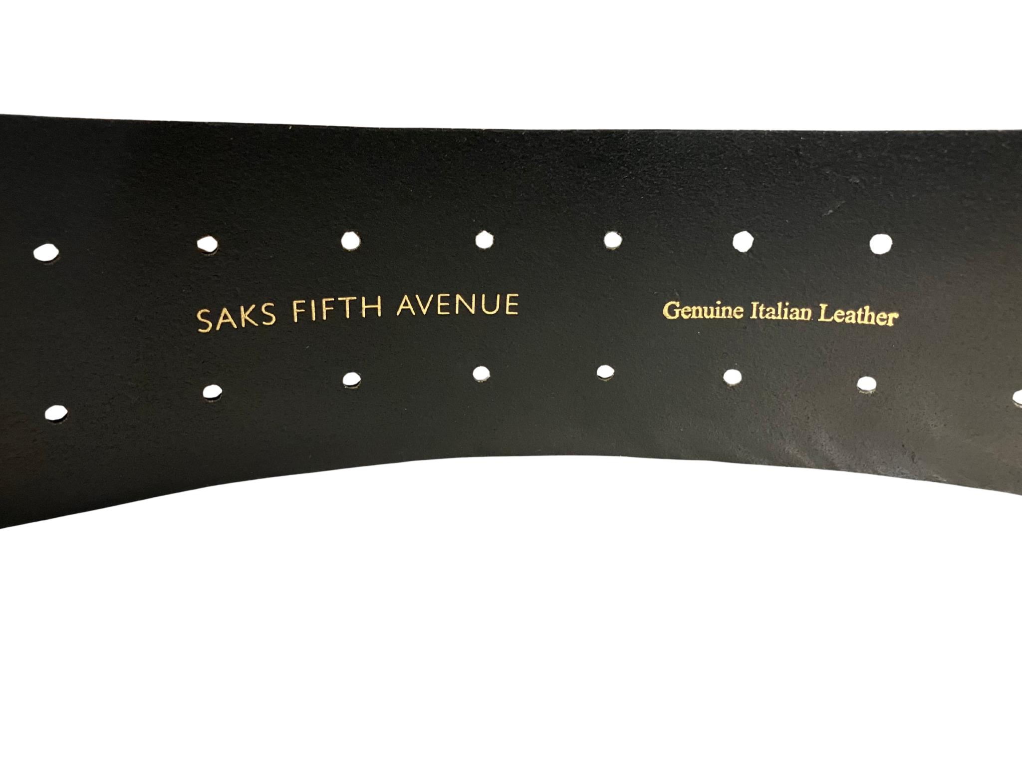 Saks Fifth Avenue Black Italian Leather Wide Belt – Silver Buckle – 3"