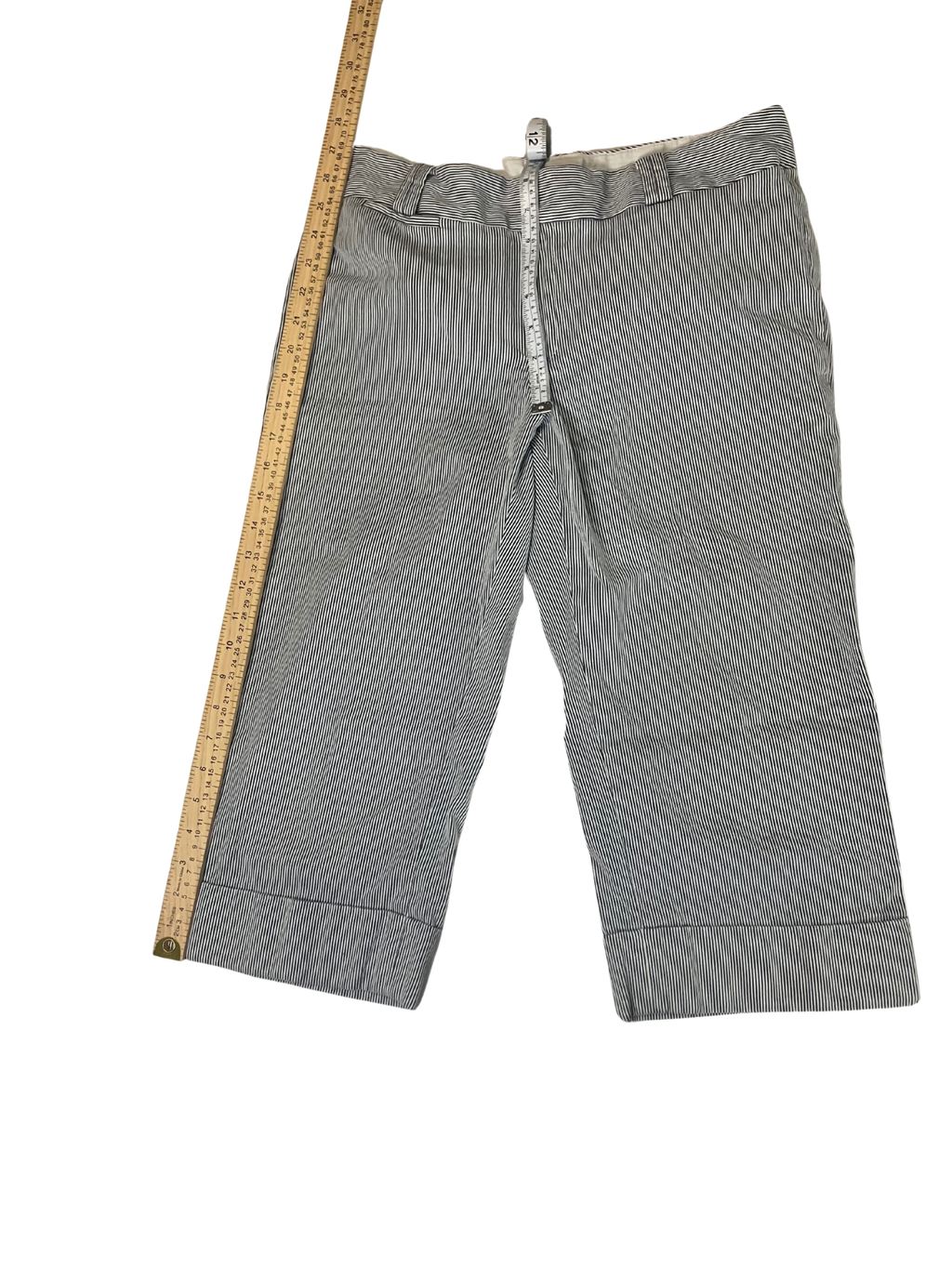 Banana Republic Jackson Fit Cropped Pants Size 10 – Navy Pinstripe Stretch