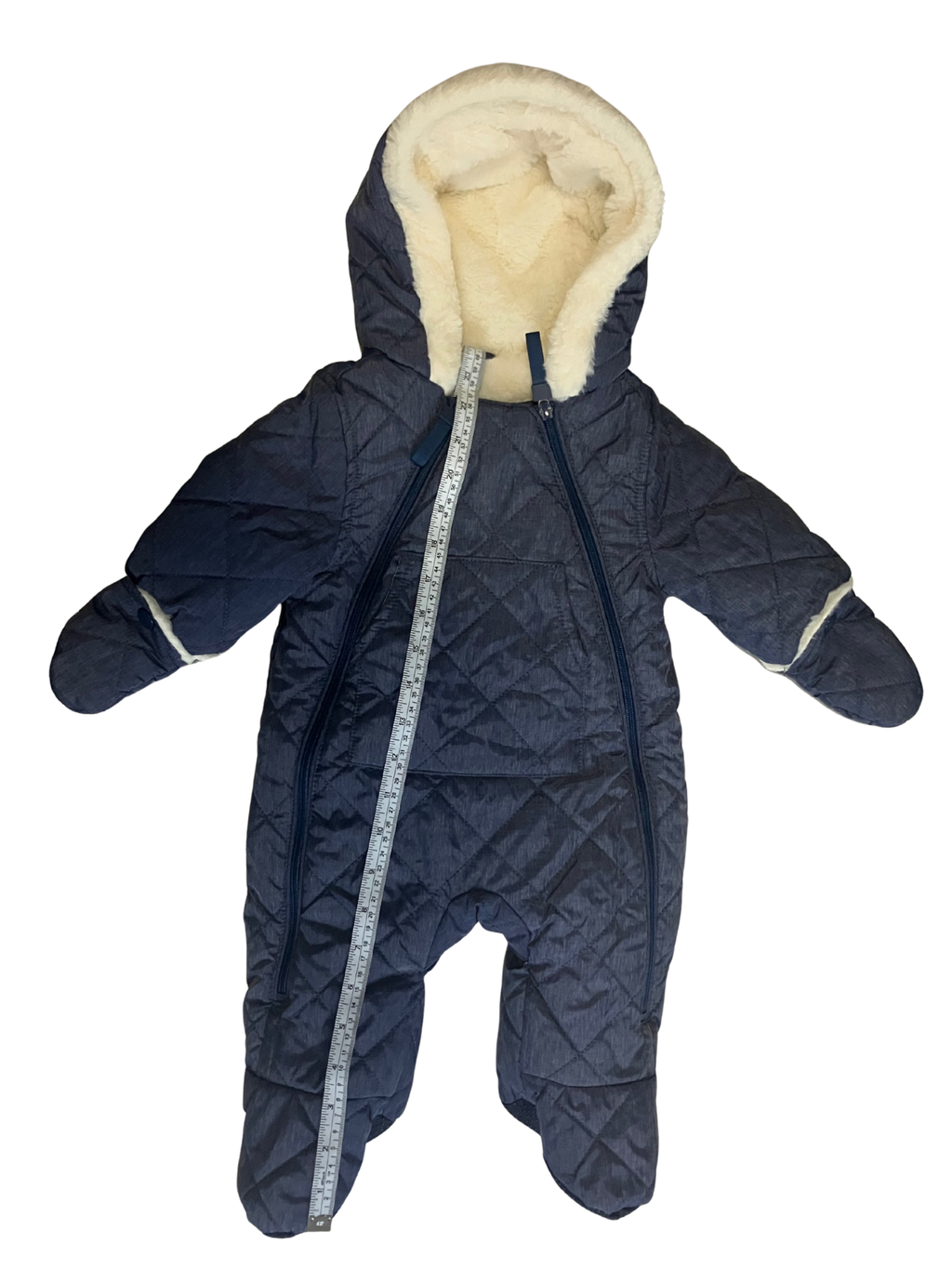Urban Republic Baby Snowsuit 6M Navy Blue Sherpa Lined Puffer Bunting Hood
