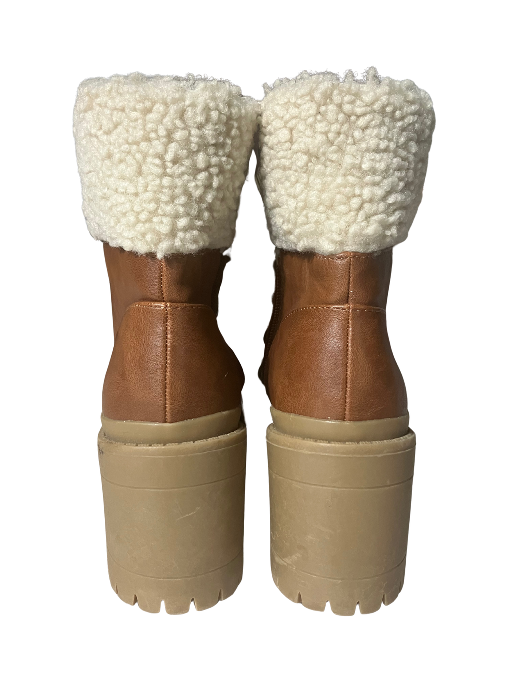 Universal Thread Brown Sherpa-Lined Lace-Up Winter Boots - Size 9.5