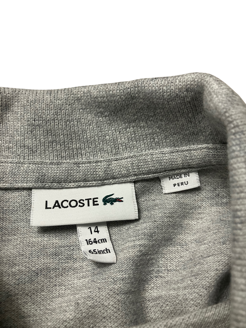 Lacoste Grey Classic Polo Shirt Youth 14 / Women's XS-S / Men's XS