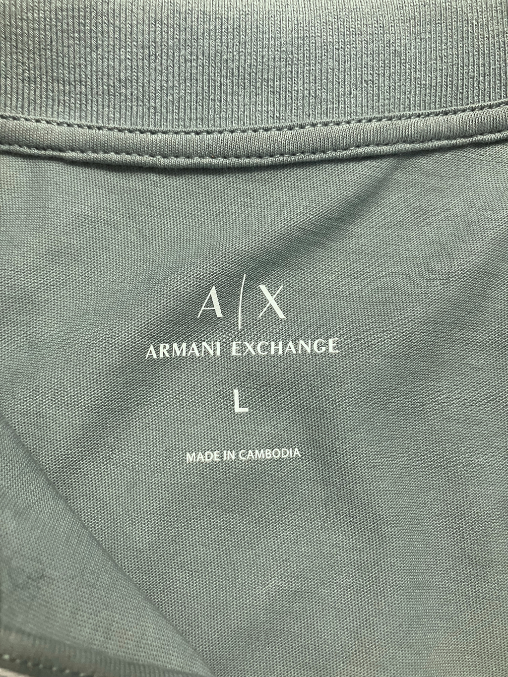 Armani Exchange Men's Polo Shirt Green Zip Front Short Sleeve Size Large