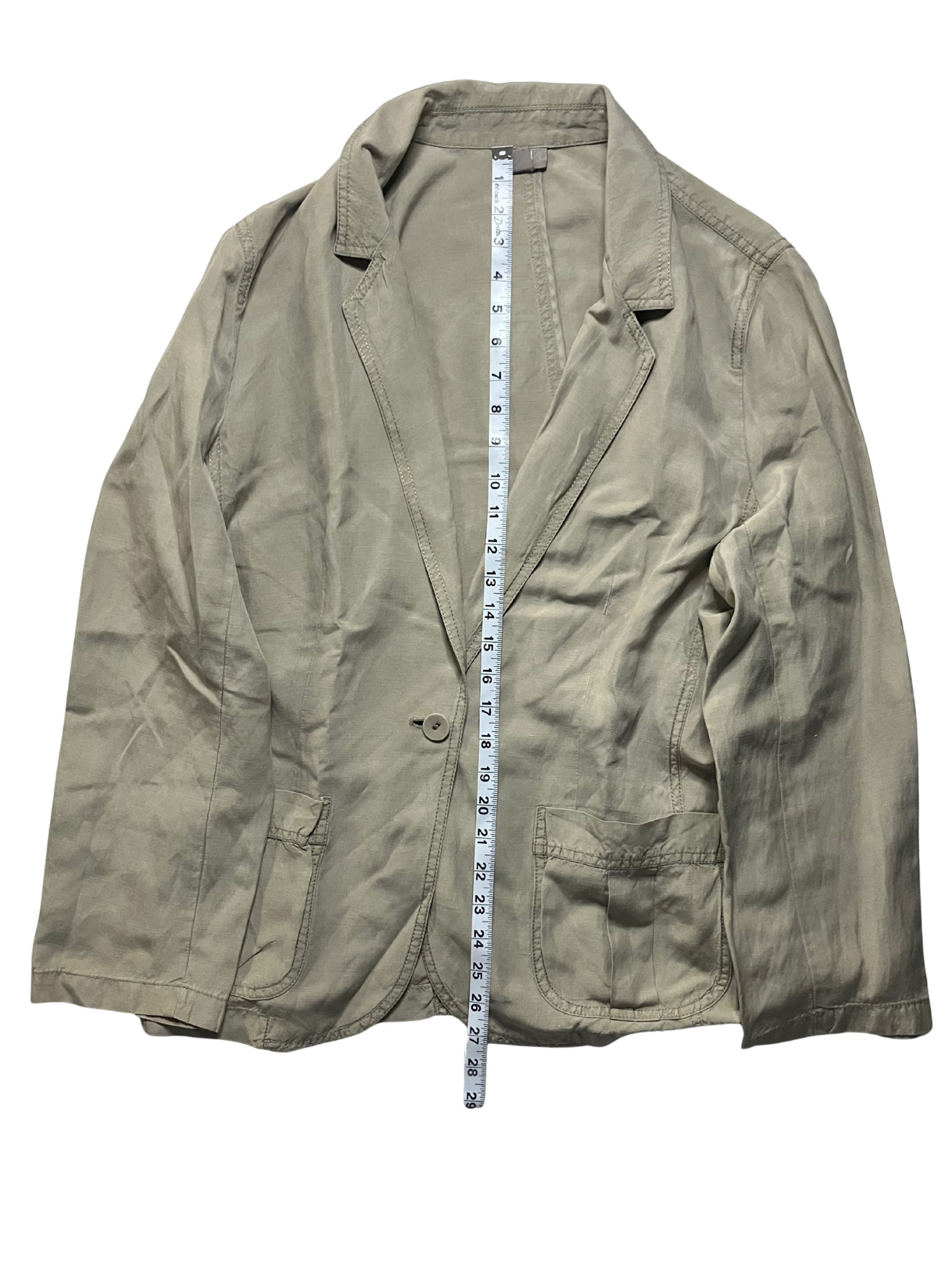 J.Jill Beige Linen-Silk Lightweight Blazer XL Petite Natural Fiber